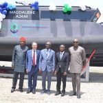 L-R: Executive Director Operations, Nigerian Maritime Administration and Safety Agency, NIMASA, Engr. Fatai Taiye Adeyemi; Spanish Ambassador to Nigeria, His Excellency, Ambassador Juan Ignacio Sell; Director General, NIMASA, Dr. Dayo Mobereola; Executive Director, Maritime Labour and Cabotage Services, NIMASA, Mr. Jibril Abba and Executive Director, Finance & Administration, NIMASA, Mr. Chudi Offodile, after an inspection of two new Aresa enforcement boats acquired by NIMASA...in Lagos.