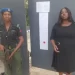 Officials of the Competition and Consumer Protection Tribunal (CCPT) after pasting the interim order at the office of the Multi-Choice Nigeria Limited, Wuse II, Abuja.