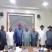 L-R-: Technical Assistant to the PAP Administrator, Edgar Biu; Prof. Steve Azaiki; President of Ijaw National Congress, Prof. Benjamin Okaba; PAP Administrator, Dr Dennis Otuaro; Secretary of INC, Ebipamowei Wodu; Philip Agu (Treasurer; and Kennedy Odiowei (Financial Secretary) during a familiarisation visit by the INC to PAP Office in Abuja on Thursday, July 18, 2024.