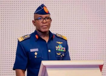 Alt="Air Marshal Hassan Abubakar, Chief of Air Staff"