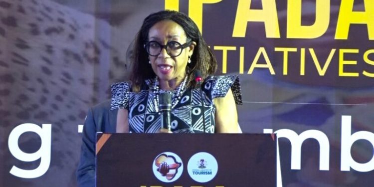 Alt="Mrs Lola Ade-John, Minister of Tourism"