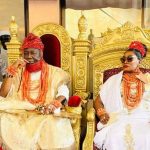 Alt ="(L)Prof. Epiphany Azinge and his wife Valerie during his coronation on Saturday in Asaba"