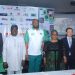 L- R: Head SME Banking, United Bank for Africa (Plc), Babatunde Ajayi; Member, Trade Promotion Board/ Vice President, Lagos Chamber of Commerce and Industry (LCCI), Engr Opeyemi Aminu; Member Trade Promotion Board/ Vice President, LCCI, Akinbo Akin Olugbade; Representative of the Executive Chairman Lagos East LCDA,  Mrs Monsurat Balogun; Managing Director, Japan External Trade Organisation (JETRO), Takash Ok; Business Manager, FEDAN Limited, Festus Eluma during the Press Conference of the Lagos International Trade Fair 2024 in Lagos...on Wednesday.