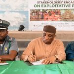 From left:  SP Abubakar Ringim, the Officer in Charge of Community Police Kano; Abdullahi Hussaini, Assistant Controller of Customs, Kano/Jigawa Command; Mr. Tunji Bello, EVC/CEO of Federal Competition and Consumer Protection Commission (FCCPC); Dr. Adamu Abdullahi, Executive Commissioner (Ops) and Mr. Saliu Mas'ud,  Assistant General Manager, Consumer Protection Unit, Nigeria Civil Aviation Authority, Kano State at the Townhall meeting...on Wednesday.