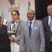Alt="L-R Director Citizens Mediation Center, Mrs Abiola Oseni; Coordinator Mobile Court, Mrs Arinola Ogbara-Banjoko; Lagos Attorney-General and Commissioner for Justice, Mr Lawal Pedro (SAN); Director of Civil Litigation, Mr Hammed Oyenuga; during a news conference to announce strategic stakeholders meeting, in Ikeja"