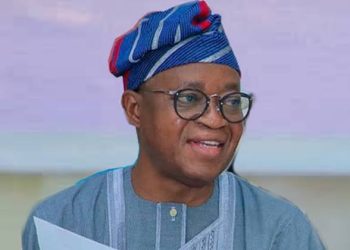 Alt="Alhaji Adegboyega Oyetola, former Osun governor and Minister of Marine and Blue Economy"