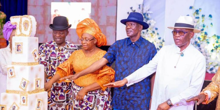 L-R: Olubolade, Mrs. Olubolade, Ewhrudjakpo and Jonah