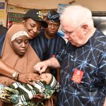 L-R: Trustee Rotary Foundation, Pearl Ijeoma Okoro, with Chairman, International Polio Plus Committee (IPPC), Mr. Michael McGovern, during the Symbolic Immunization, held at Primary Health Care Area 1 Masaka Karu LGA of Nasarawa State, yesterday.
