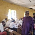 The Registrar and Chief Executive Officer of the National Business and Technical Examinations Board (NABTEB), Dr. Mohammed Aminu Mohammed, supervising the examination at the Government Technical College, Minna...on Friday.