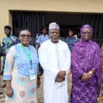 L-R: The Chairperson, Principals of Federal Technical Colleges in the country, Mrs Offorkansi Ifeoma; the Registrar/Chief Executive Officer, NABTEB, Dr. Mohammed Aminu Mohammed; and the Director, Technology & Science Education, Federal Ministry of Education, Dr. Mrs. M.A. Olodo, representing the Minister of Education at the release of the National Common Entrance Examinations results and selection/ placement of candidates into Federal Technical Colleges in Benin, Edo State...on Wednesday.