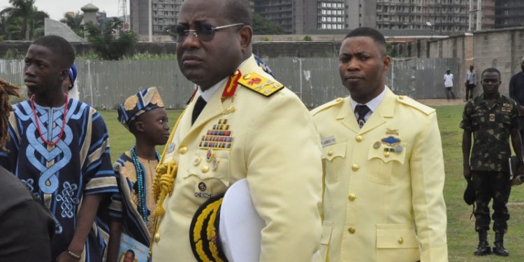Pix: State/Military Burial for Navy Captain  Caleb Omoniyi Olubolade (Procession led by Rear Admiral Ayo Olugbode)