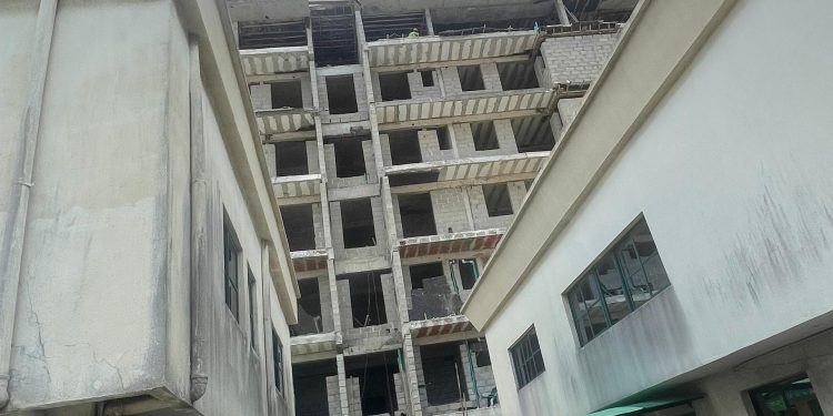 Alarm in Lagos as new building owned by monarch threatens life, property of neighbours on Saka Tinubu (see pix)
