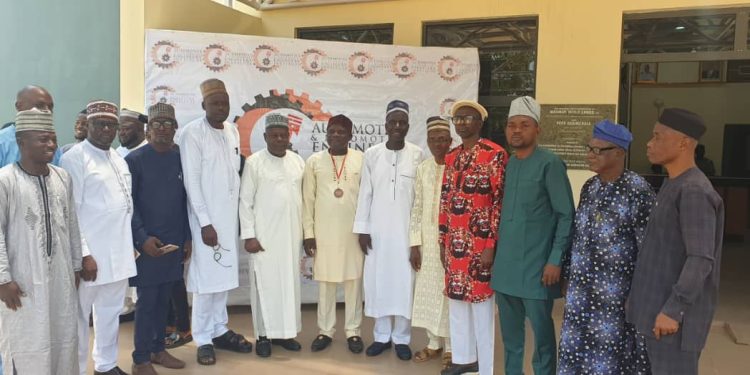 L-R: Engr. Ibrahim D. Manu,  Dr. Olusola Dopemu, Engr. Osaze Omorogbe, Engr. Mobolaji Olajide, Dr. M. A. Mohammed (Registrar/CEO, NABTEB), Engr. Sylvester Aye (National Chairman, AutoEI], Engr. Arege Bawa, Engr. Dr. Abubakar Jumare,  Engr. Dr. Zamani Waidung, Engr. Emmanuel Adedayo, Engr. Ben Oseghale and Engr. Godwin Adoga.