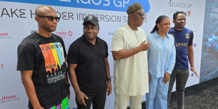 L-R: Yinka Ijabiyi, Group Head, Corporate and Marketing Communications, First Bank Nigeria; Gbenga Omotosho, Commissioner for Information, Lagos State; Sam Egube, Deputy Chief of Staff to the Governor of Lagos State and Chairman LOC; Chiamaka Okachie,   Senior Brand Manager Reserve Portfolio, Celebr8lyfe and Ifeoluwapo Odedere, Category Lead, Guinness during the E1 Lagos GP Stakeholder Immersion Session on Friday.