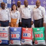 Sales and Marketing Director, Stephane Tchimou; Legal and Compliance Director, Francophone Africa, Romina M. Orlando;  Chijioke Nwobi, Human Resources Director; Dangote Cement Ivory Coast CEO, Serge Gbotta and Plant Director, Loius Raj.