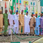 Ambassador Sarafa Tunji Isola (7th right) with the party leaders