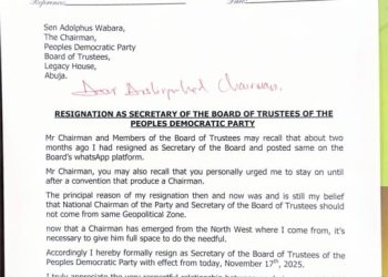 Makarfi resigns as PDP BoT secretary (see reason)