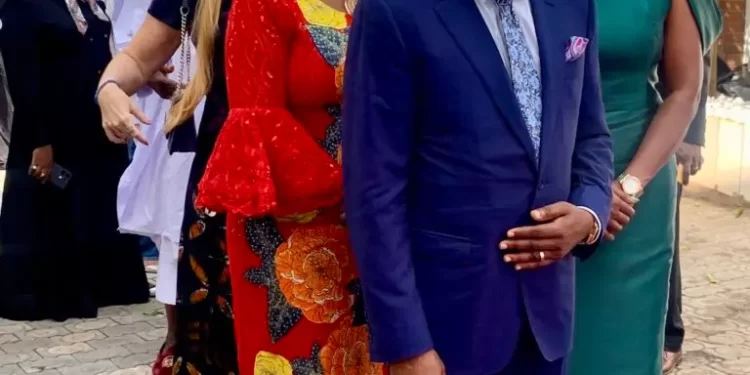 Alt="(Front, middle) Dr David Ikudayisi and his wife (right), alongside Mrs Abike Dabiri-Erewa, Chairman/CEO of the Nigerians Diaspora Commission (NIDCOM), (left), at the inauguration of the Glory Wellness and Regenerative Centre, in Abuja on Friday, November 7, 2025"