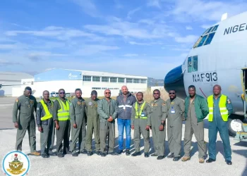 NAF C-130 aircraft touches down in Portugal for maintenance