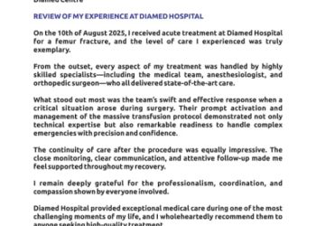 My experience at Diamed Hospital, by Aare Kola Oyefeso