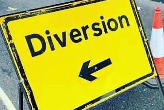 LASG diverts traffic at night for truck barriers installation