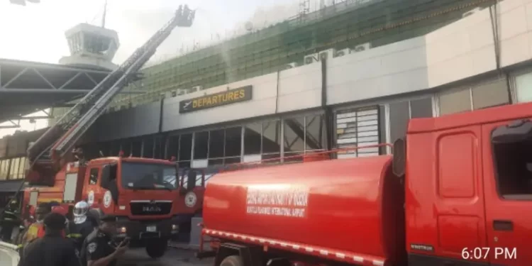 Murtala Muhammed International Airport reopens after fire; Emirates, British Airways, Lufthansa flights diverted, police deploy helicopter