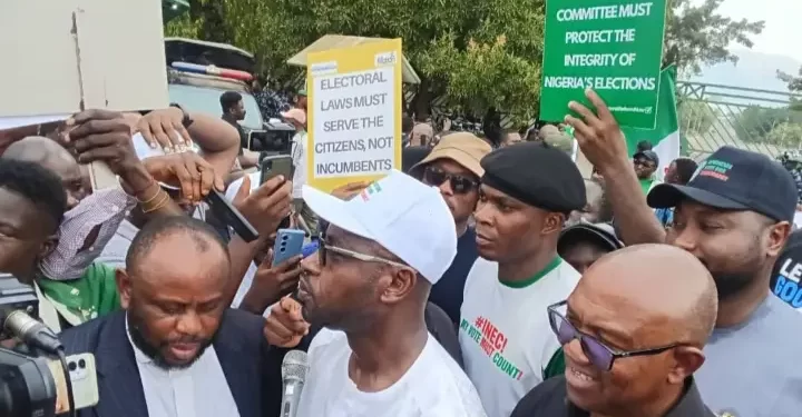 Obi joins mass protest at NASS, demands end to Electoral Act controversy
