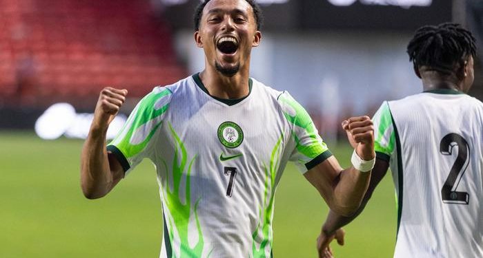 Nigeria v Zimbabwe, Unity Cup London 2026 GOAL 1-0.Nigeria forward Femi Azeez 7 celebrates after scoring a goal during the Unity Cup London 2026 match between Nigeria and Zimbabwe at The Valley, London, UK on 26 May 2026. London The Valley Greater London UK Editorial use only , Copyright: xToyinxOshodix PSI-24339-0054