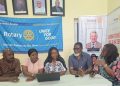 From left is the District Treasurer, Rtn. Omale Agida;  District Executive Secretary, Rtn. Eucheria Ekweozoh; the District Governor, Dame Princess Joy Nky Okoro; the District Conference (DISCON) Chairman, Dr. Emeka Iloegbunam, and the District Public Image Chairperson, Rtn. Ogechukwu Ochuba at a pre-DISCON press briefing in Abuja.