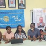 From left is the District Treasurer, Rtn. Omale Agida;  District Executive Secretary, Rtn. Eucheria Ekweozoh; the District Governor, Dame Princess Joy Nky Okoro; the District Conference (DISCON) Chairman, Dr. Emeka Iloegbunam, and the District Public Image Chairperson, Rtn. Ogechukwu Ochuba at a pre-DISCON press briefing in Abuja.