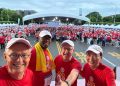 L-R: The Rotary Foundation Trustee chair, Holger Knaack; the Rotary International President-Elect, Yinka Babalola; the Outgoing President, Francesco Arrezo; and the Host Organising committee chair, Jackson Hsieh, at the  12.5kilometres run in support of  Polio Eradication  during the just-concluded RI Convention in Taipei, Taiwan. PHOTO: Rotary International