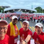 L-R: The Rotary Foundation Trustee chair, Holger Knaack; the Rotary International President-Elect, Yinka Babalola; the Outgoing President, Francesco Arrezo; and the Host Organising committee chair, Jackson Hsieh, at the  12.5kilometres run in support of  Polio Eradication  during the just-concluded RI Convention in Taipei, Taiwan. PHOTO: Rotary International