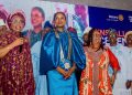 L-R: The District 9112 Governor-Elect, Uyi Sowebi addressing the newly installed President of Rotary Club of Lagos, Olutoyin Odulate as the Immediate Past President of the club, Toki Mabogunje and other Rotary leaders looked at the Metropolitan Club, Victoria Island, Lagos.