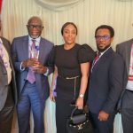 L-R: Executive Director, Asset Management Corporation of Nigeria (AMCON), Dr Aminu Muhtar Dan Amu; the award recipient, and Managing Director/CEO, AMCON, Mr Gbenga Alade; his wife, Mrs Yetunde; Head, Corporate Communications Department, Mr Jude Nwauzor; and a Non-Executive Director, and Board Member of AMCON, Mr Charles Iyore, at the just concluded 16th African Business Leadership Awards (ABLA) at House of Lords, United Kingdom.