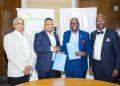 From Left: Director, Indorama Eleme Petrochemicals Limited, Munish Jindal; the Managing Director, Manish Mundra; Managing Director/Chief Executive Officer, Renaissance Africa Energy Company Limited, Tony Attah; and Renaissance’s Executive Vice President/Chief Finance Officer, Olusegun Banwo, after signing the agreement for Renaissance to supply 60 million standard cubic feet of gas per day to Indorama, in Abuja.