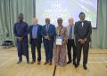 From left: Abdullahi Aliyu Maiwada, PhD,
National PRO, Nigeria Customs Service; Mr. Timi Bomodi, Deputy Comptroller-General of Customs (DCG); Roger Wolens, President, Green Apple Awards; Mbiduffu Ibrahim fsi, Comptroller in Charge of CSR; Prof. John Struthers, University of West Scotland and Mr. Chris Adetayo, Consultant CSR at the Commonwealth CSR Awards held at the Bargeddie International Hub, Bargeddie, Scotland, United Kingdom on Friday 31, July 2026.