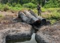 Illegal refining site