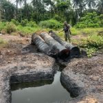 Illegal refining site