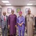 From Left: Representative of the Department of Geology, Obafemi Awolowo University, Prof. Olatunbosun Adedayo; Council Member, Obafemi Awolowo University, Mr Joseph Abaagu; Minister of Solid Minerals Development, Dele Alake; Council Member, Obafemi Awolowo University, Ile-Ife, Prof. Ralph Akinfeleye; Mr Edward Sarki and Yinka Ayanfola, during a courtesy visit to the Ministry of Solid Minerals Development in Abuja.