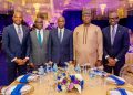 President, Association of Corporate Communications and Marketing Professionals in Banks (ACAMB), Jide Sipe; Managing Director, CEO, Optimum Bank, Ademola, Odeyemi; President/Chairman of Council, Chartered Institute of Bankers; Managing Director, Nigeria Inter-Bank Bank Settlement System, Premier Oiwoh and Registrar and Chief Executive Officer, CIBN  during the ACAMB's 30th anniversary Gala themed: 30years of Shaping Narratives And Building Trust held at the weekend in Lagos.