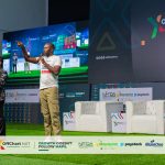 Founder, UbuntuCare Africa, Chukwunonimem Michael Ike (middle) with other participants on stage during the town hall interactive session at the OffChart NXT 2026 Summit in Port Harcourt.